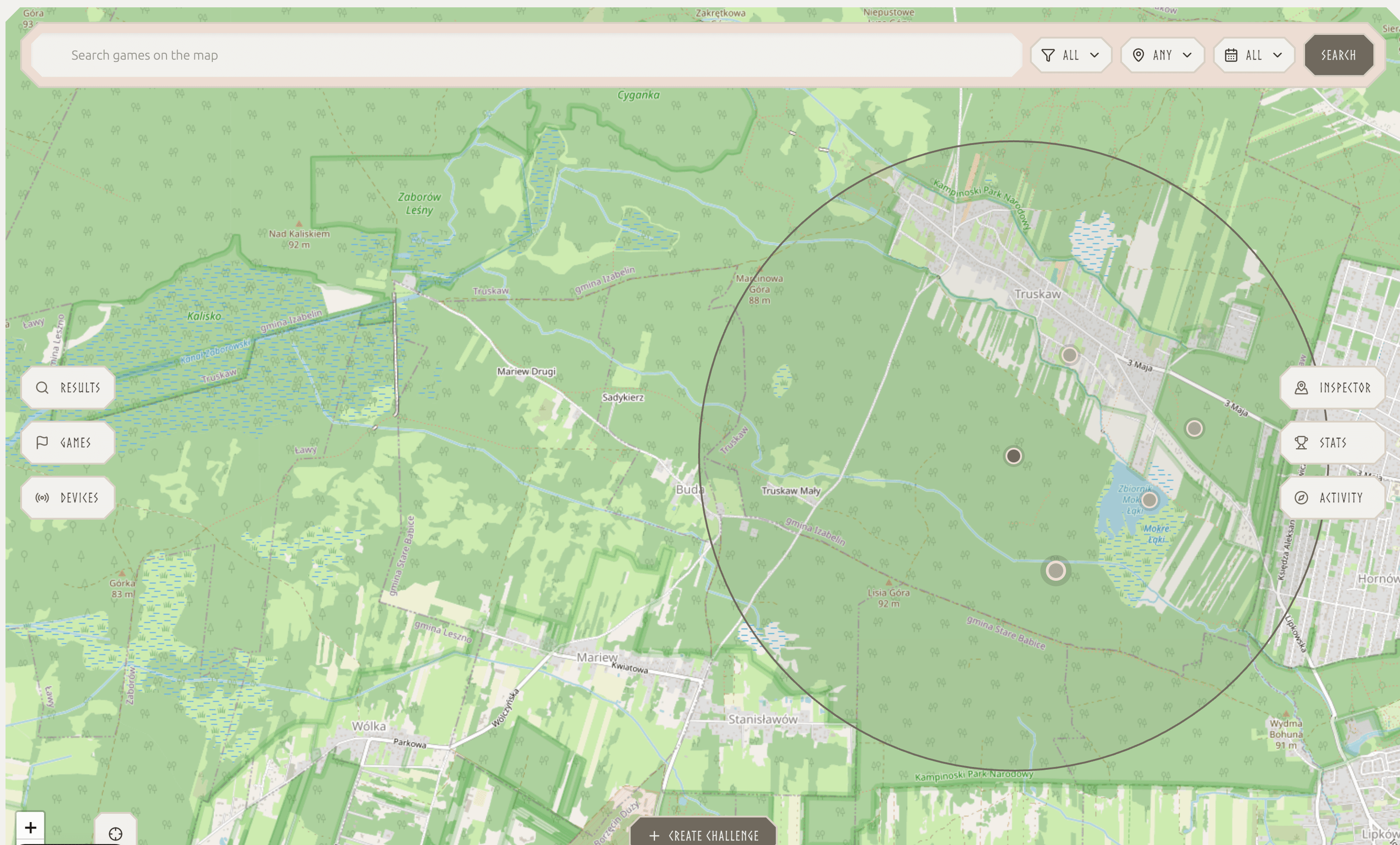 Mapa i narzędzia organizatora w RUNA Space